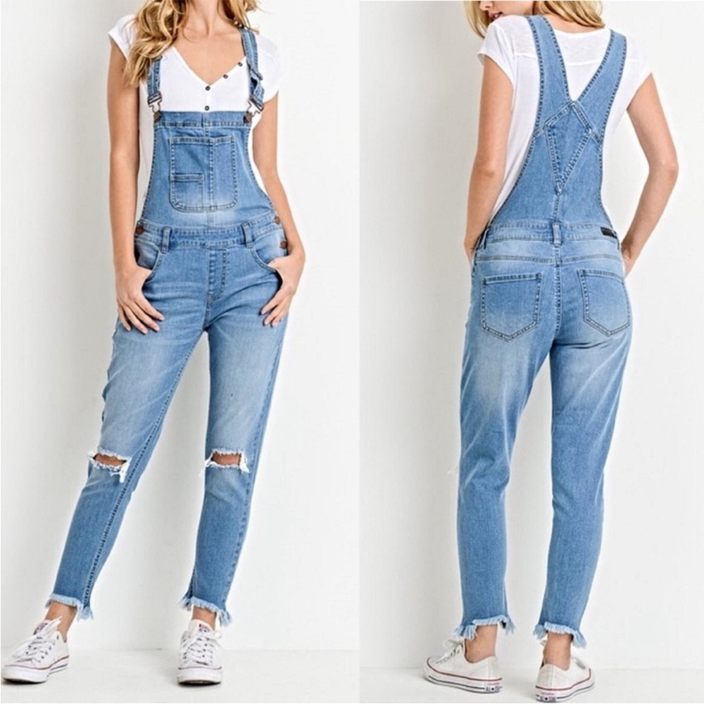 NWOT Black Label Women's Blue Denim Overalls Size Large never worn only tried on